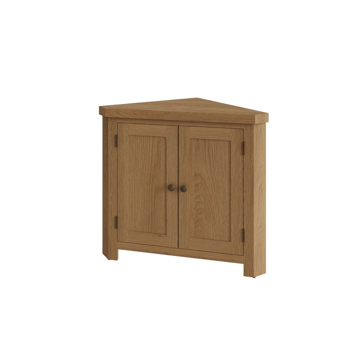 Country Oak Corner Cabinet