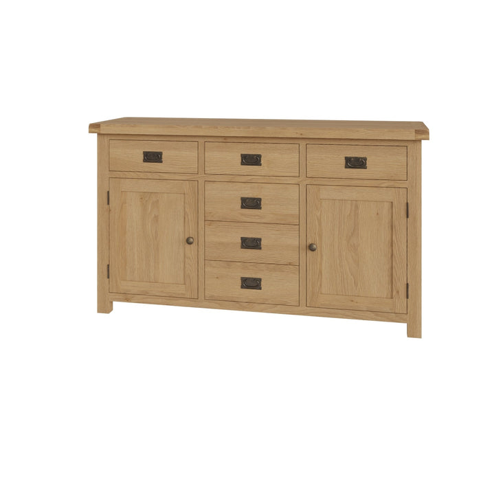 Country Oak Sideboard 2 Door, 6 Drawer