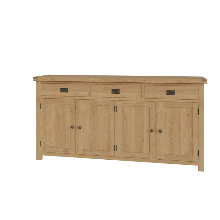 Country Oak Sideboard 4 Door, 3 Drawer