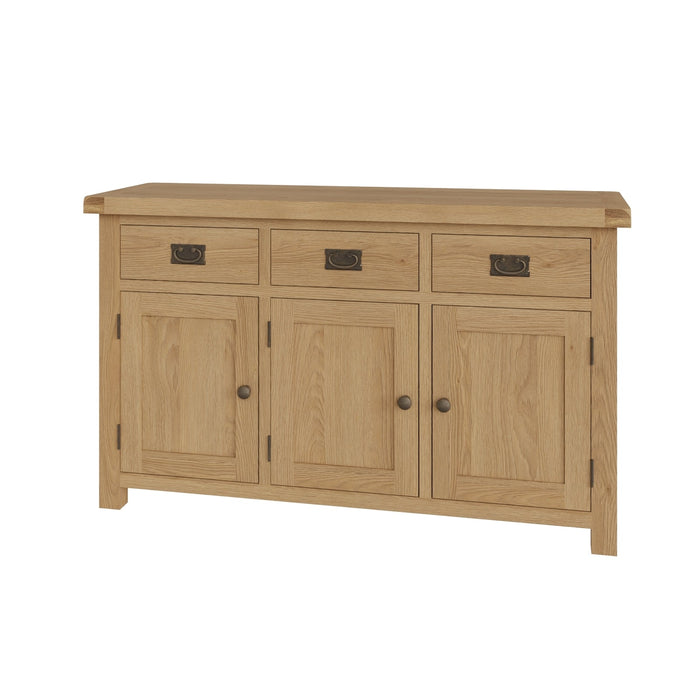 Country Oak Sideboard 3 Door, 3 Drawer