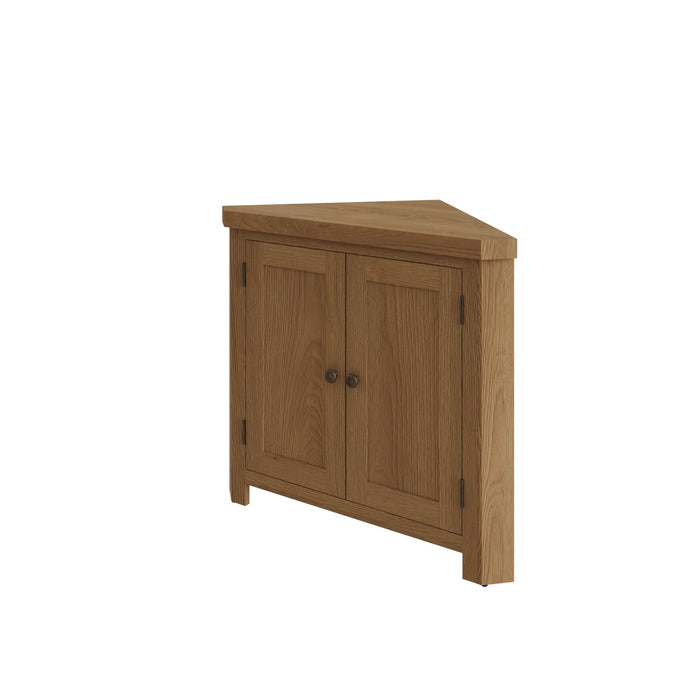 Country Oak Corner Cabinet