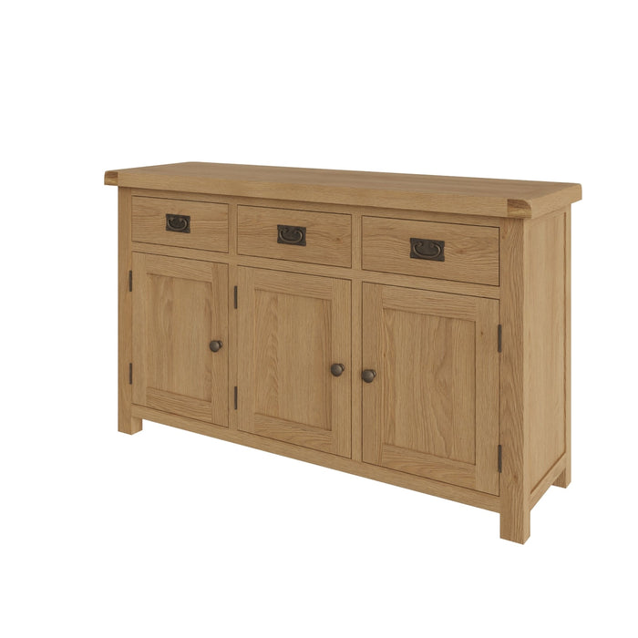 Country Oak Sideboard 3 Door, 3 Drawer
