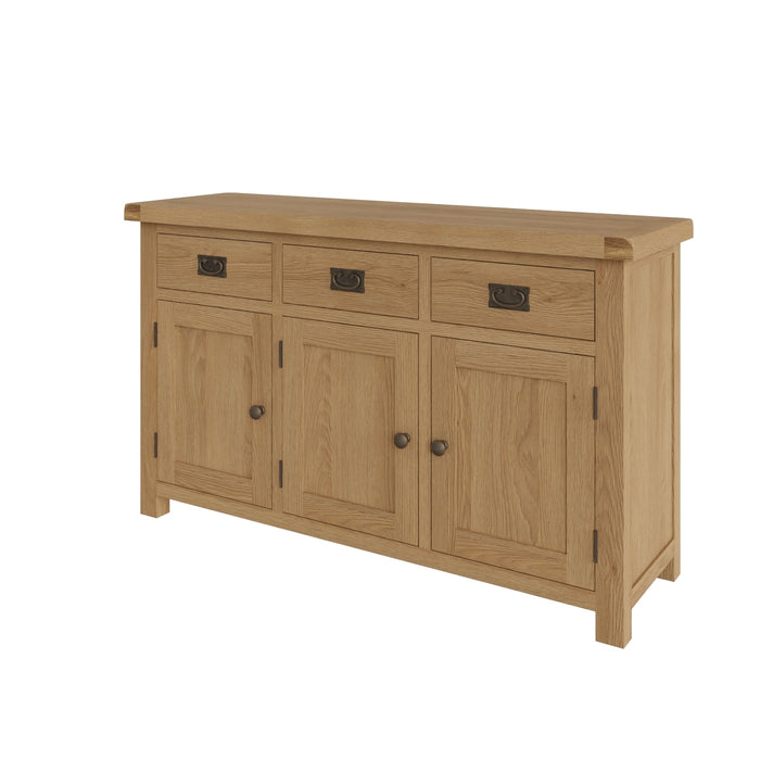 Country Oak Sideboard 3 Door, 3 Drawer