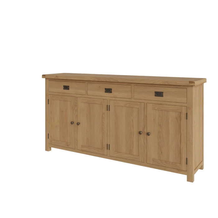 Country Oak Sideboard 4 Door, 3 Drawer