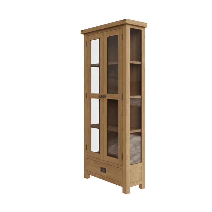 Country Oak Display Cabinet