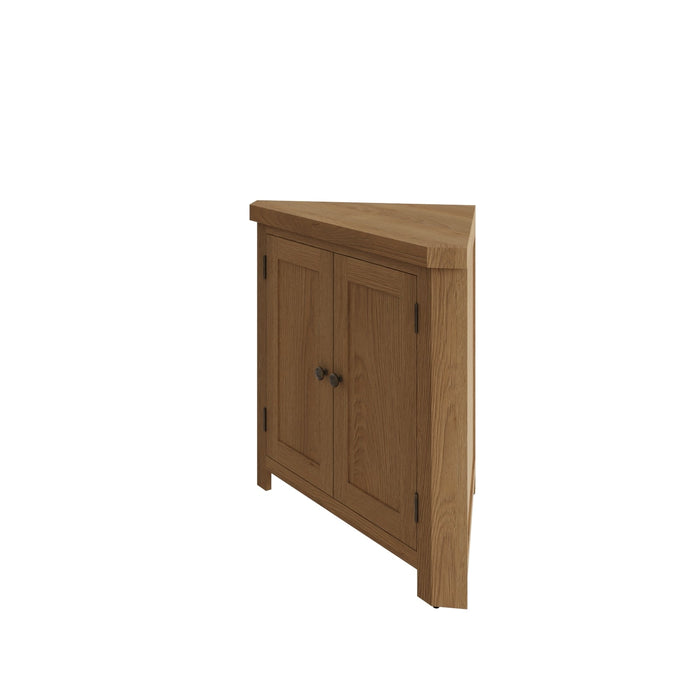 Country Oak Corner Cabinet