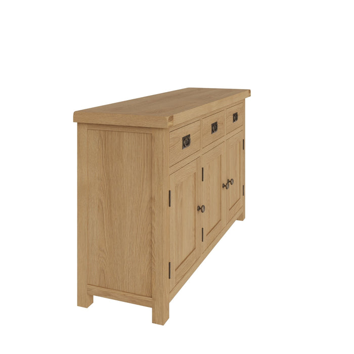 Country Oak Sideboard 3 Door, 3 Drawer