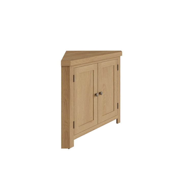 Country Oak Corner Cabinet