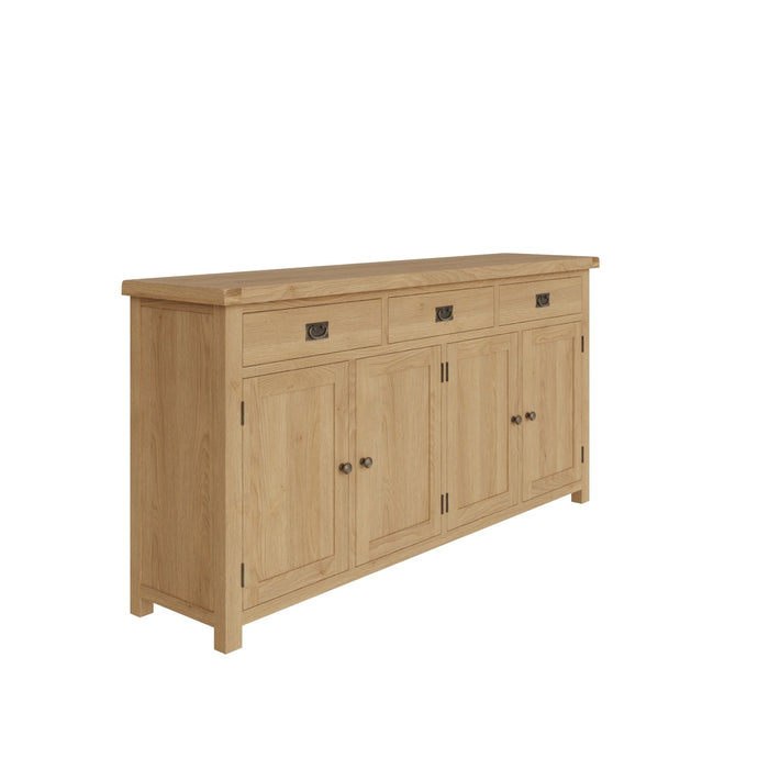 Country Oak Sideboard 4 Door, 3 Drawer