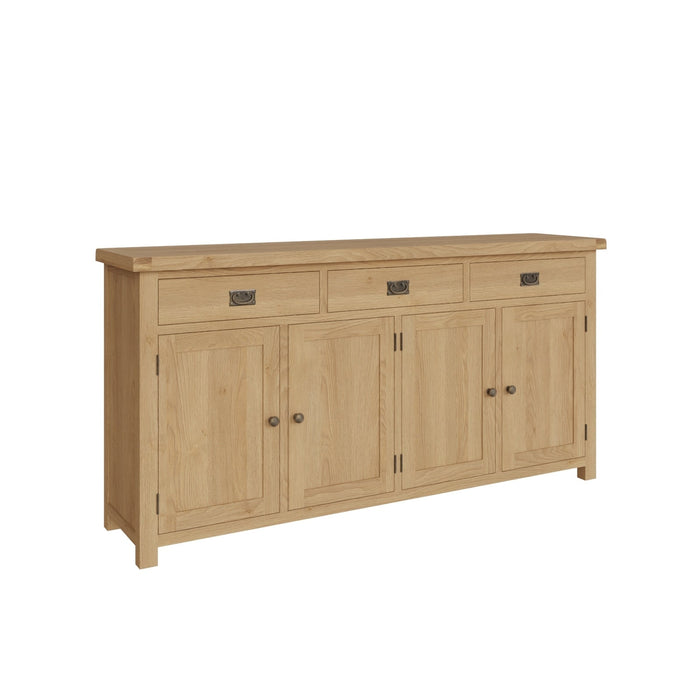 Country Oak Sideboard 4 Door, 3 Drawer