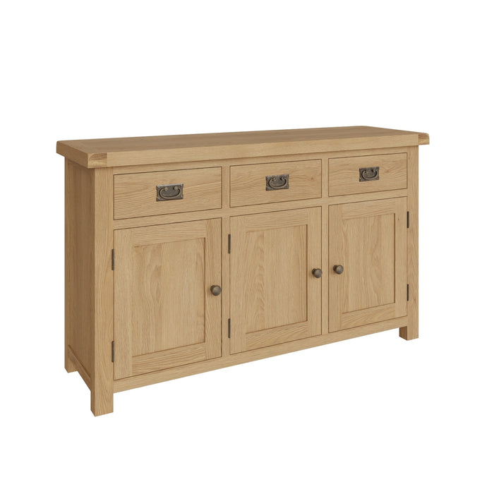 Country Oak Sideboard 3 Door, 3 Drawer