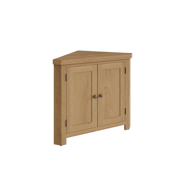 Country Oak Corner Cabinet