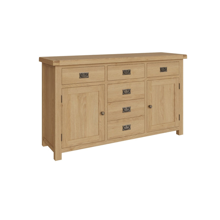 Country Oak Sideboard 2 Door, 6 Drawer