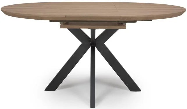 New York Extending Round Dining Table 120cm - Light Walnut