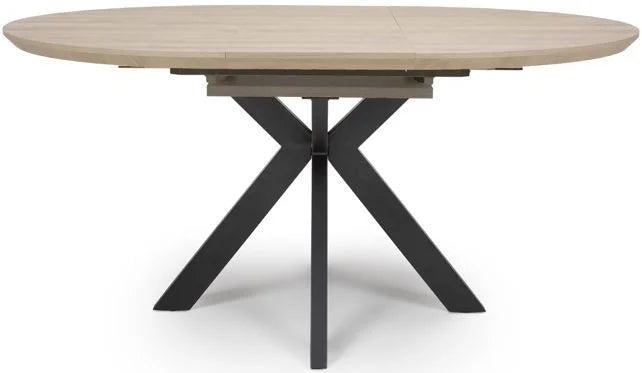 New York Extending Round Dining Table 120cm - Oak — Indigo Home and Gift