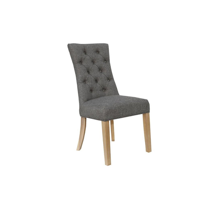 Curved Button Back Dark Grey Chair
