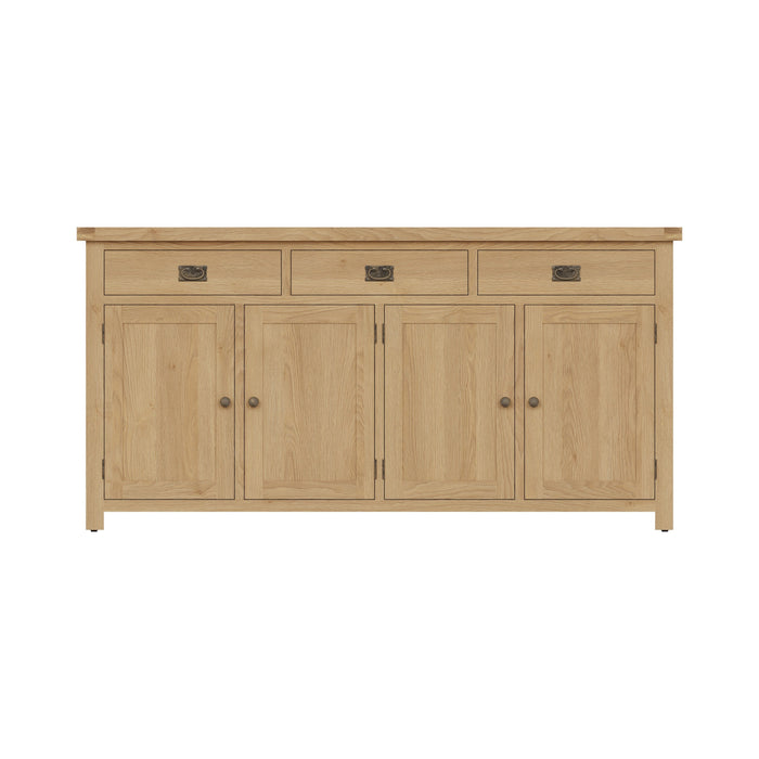 Country Oak Sideboard 4 Door, 3 Drawer