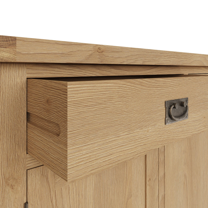 Country Oak Sideboard 4 Door, 3 Drawer