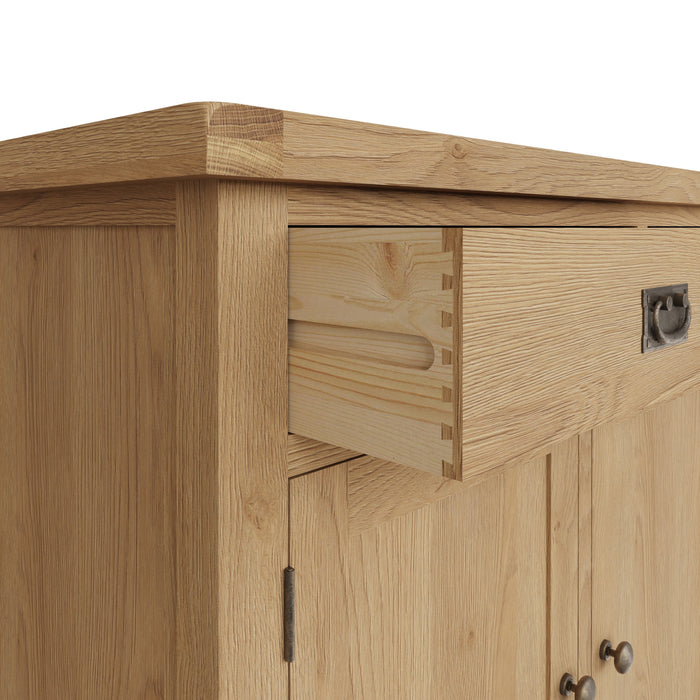 Country Oak Sideboard 4 Door, 3 Drawer