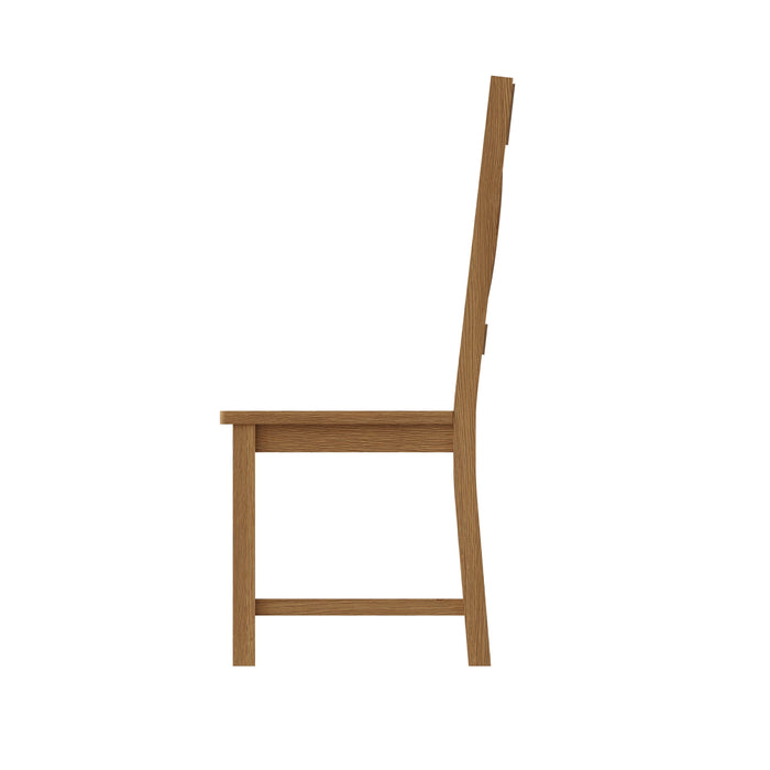 Country Oak Chair Cross Back With Wooden Seat