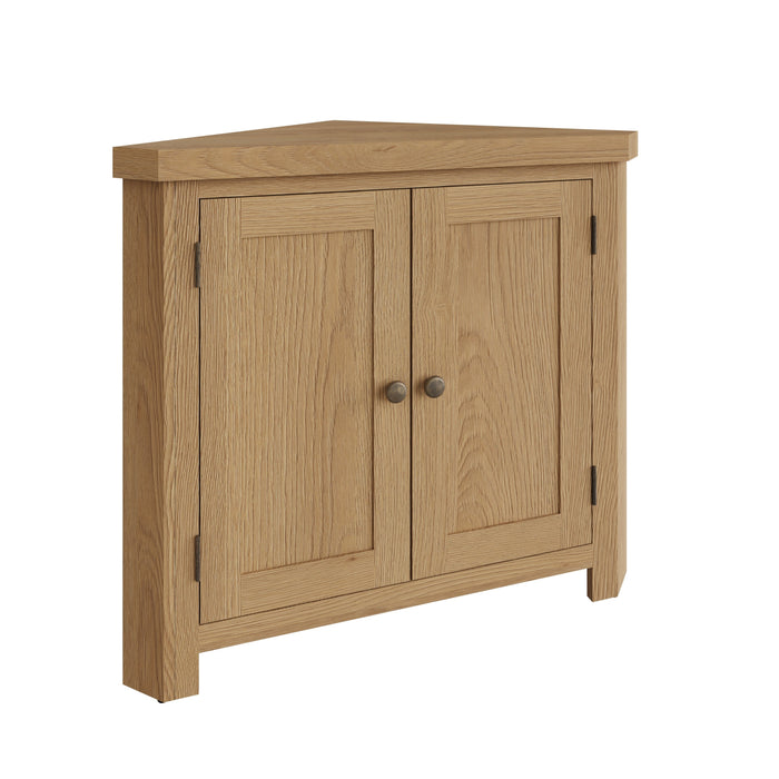 Country Oak Corner Cabinet