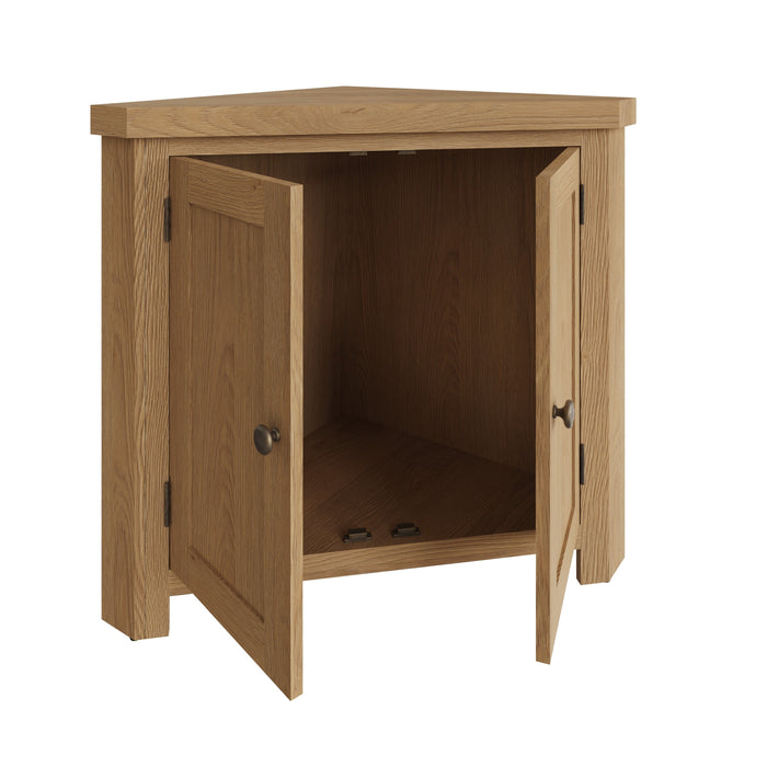 Country Oak Corner Cabinet