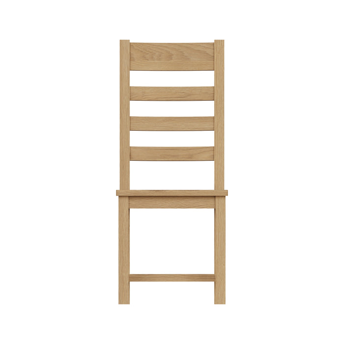 Country Oak Chair Ladder Back with Wooden Seat