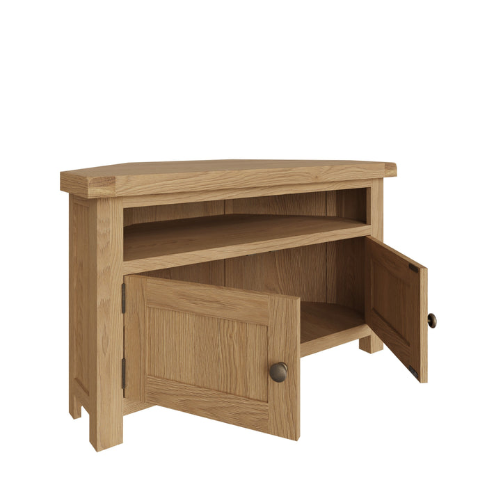 Country Oak Corner TV Unit