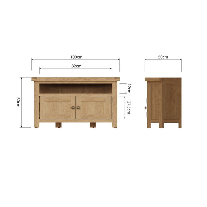 Country Oak Corner TV Unit