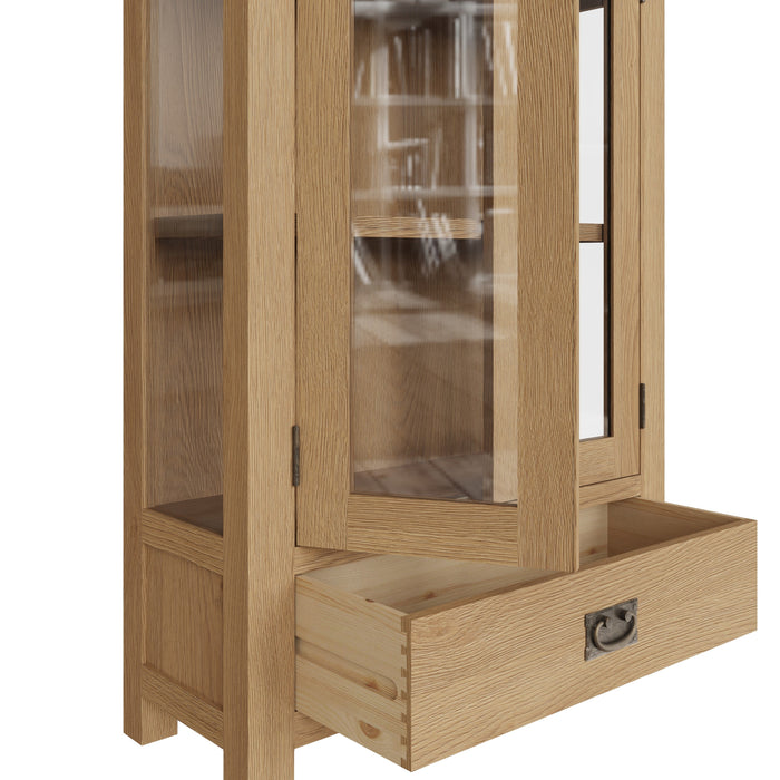 Country Oak Display Cabinet