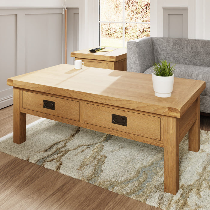Country Oak Coffee Table Large