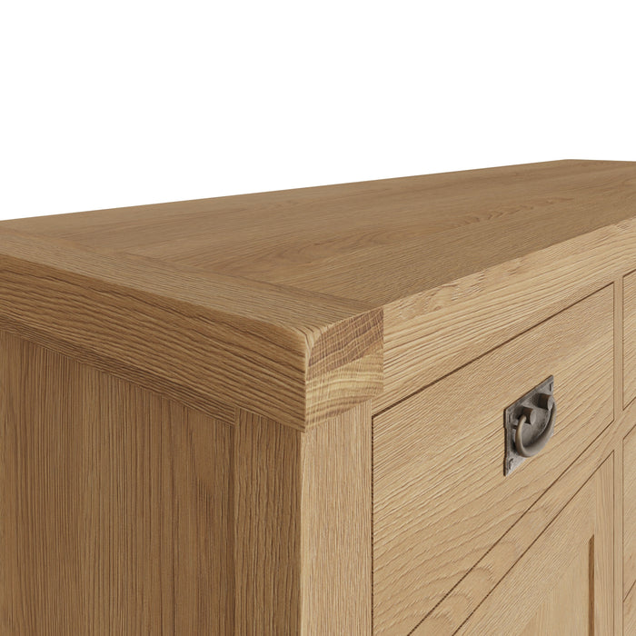 Country Oak Sideboard 2 Door, 6 Drawer