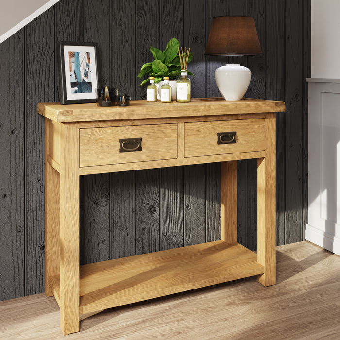 Country Oak Console Table Medium