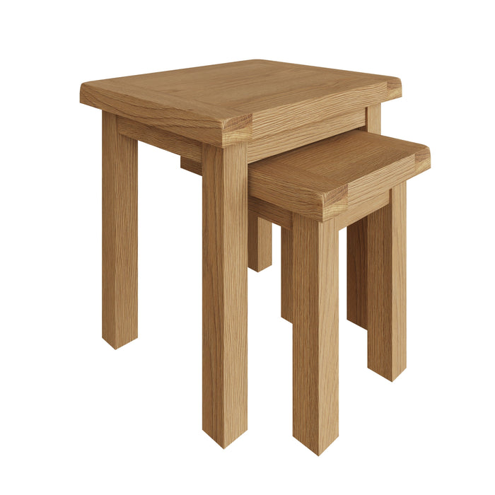 Country Oak Tables Nest of 2