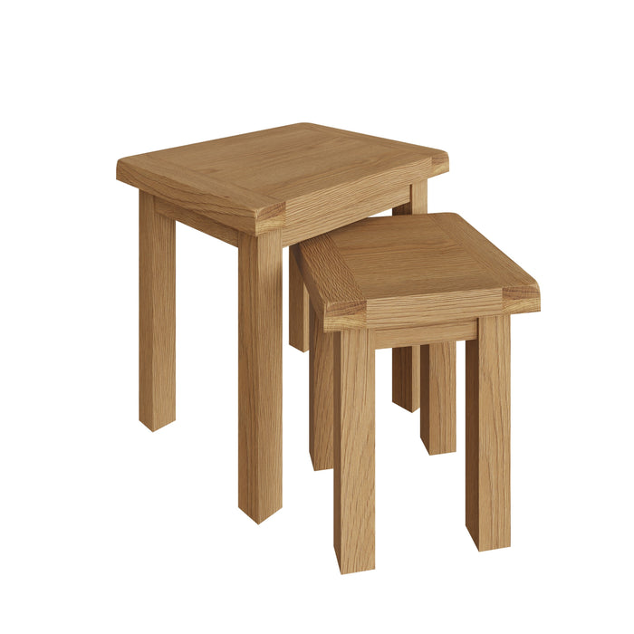 Country Oak Tables Nest of 2