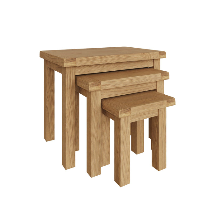 Country Oak Tables Nest of 3