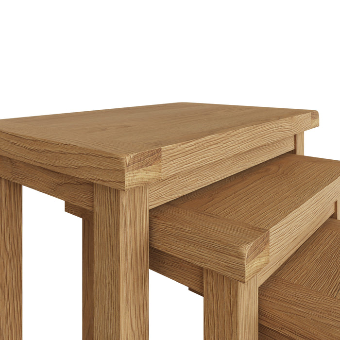 Country Oak Tables Nest of 3