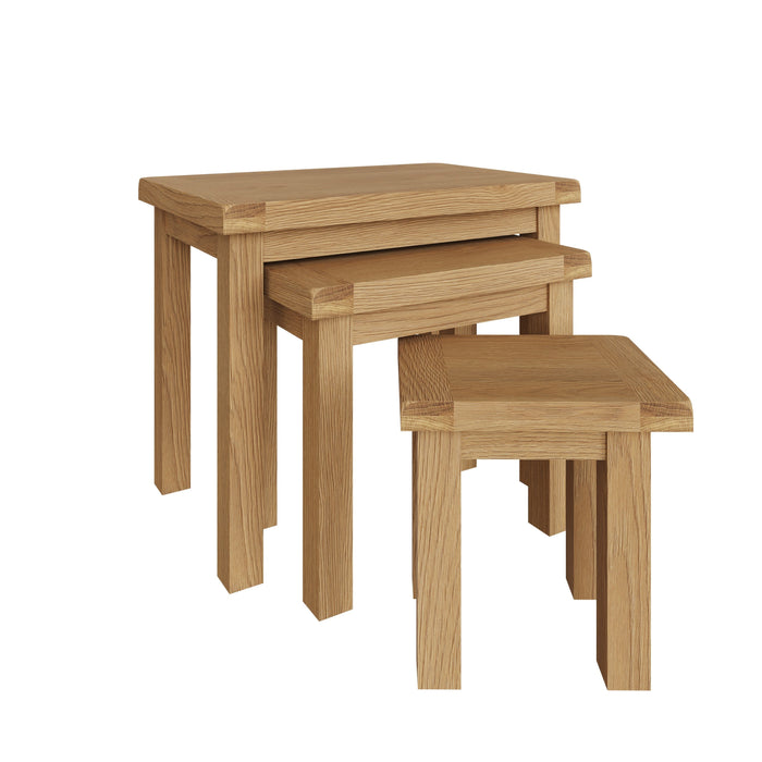 Country Oak Tables Nest of 3