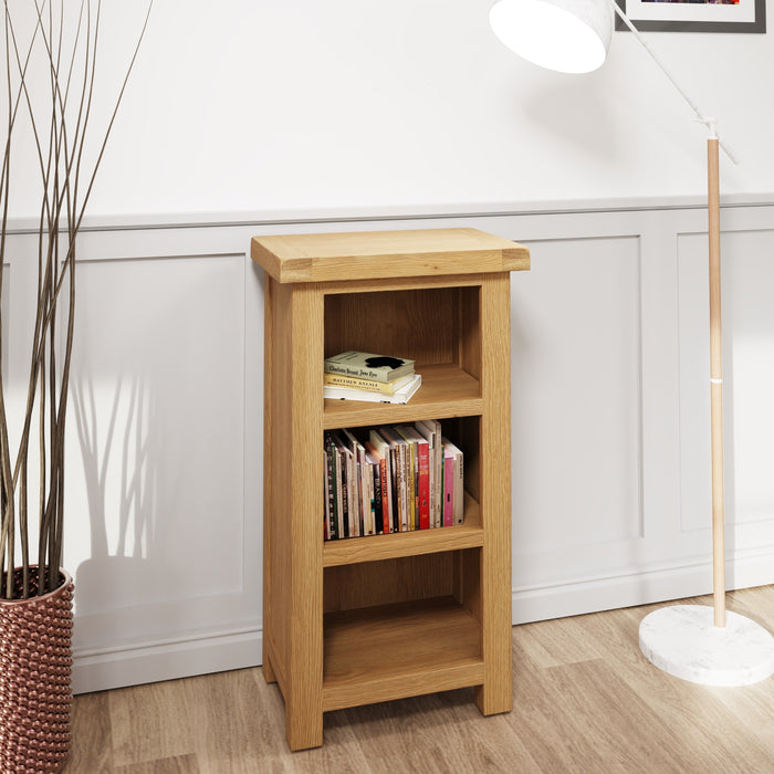 Country Oak Bookcase Narrow