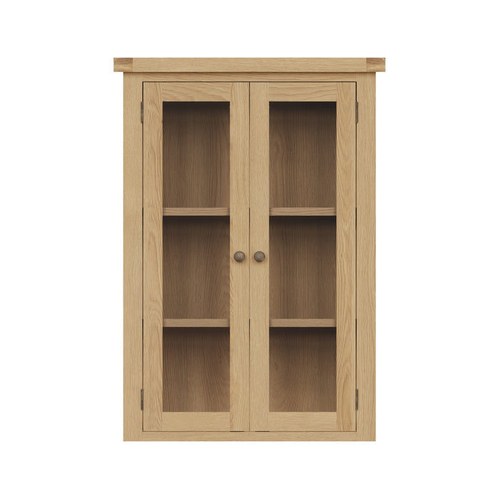 Country Oak Dresser Top Small with Glass Doors