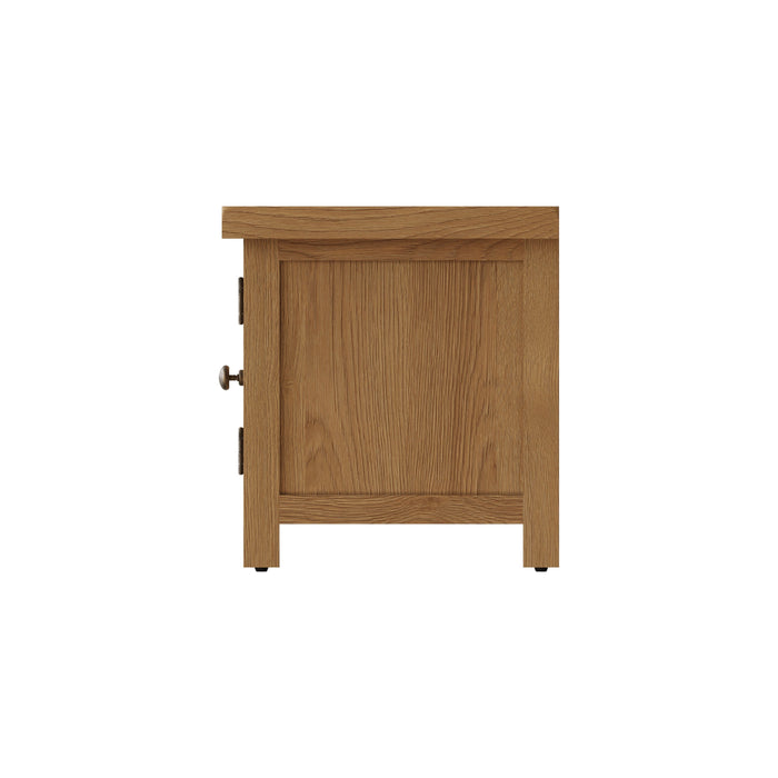 Country Oak TV Unit with Glass Doors