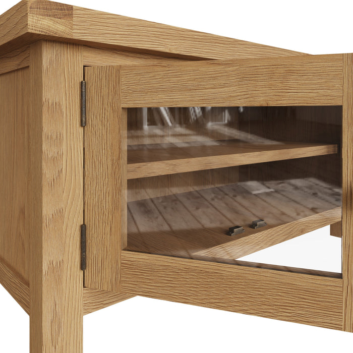 Country Oak TV Unit with Glass Doors
