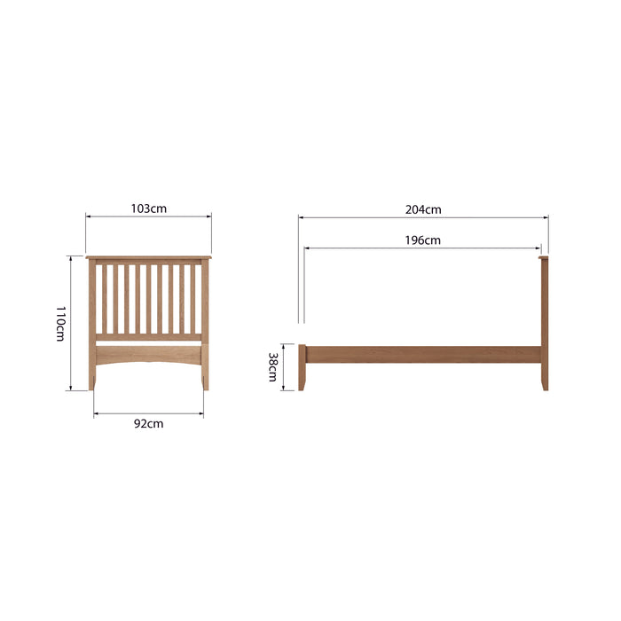 Gallery Oak Bed (3 Sizes)