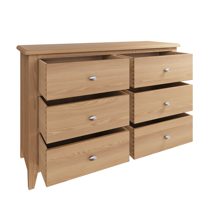 Gallery Oak 6 Drawer Chest