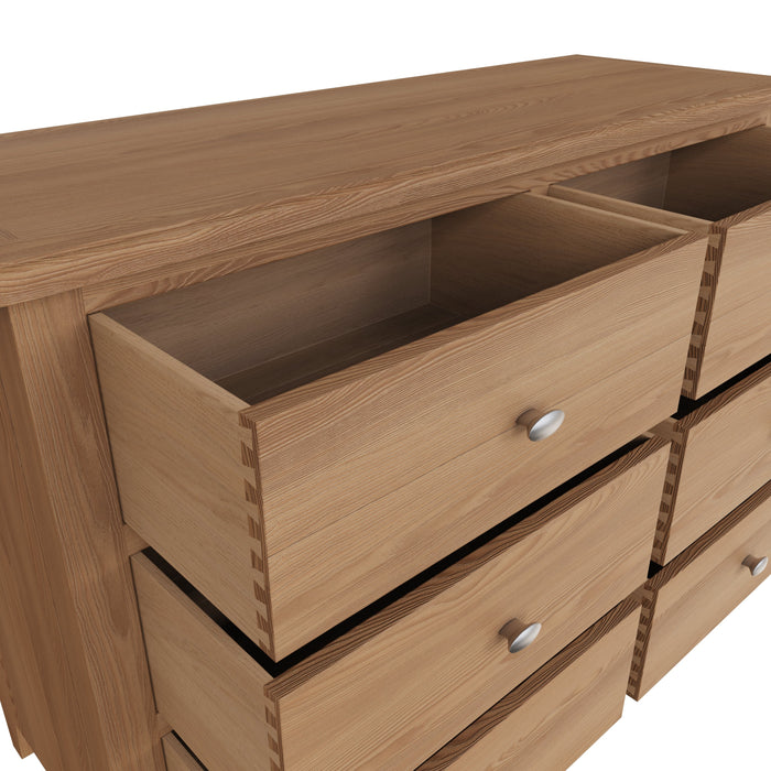 Gallery Oak 6 Drawer Chest