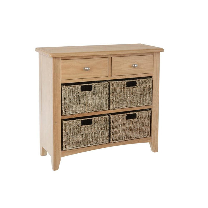 Gallery Oak 2 Drawer 4 Basket Cabinet