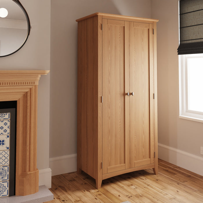 Gallery Oak 2 Door Full Hanging Wardrobe