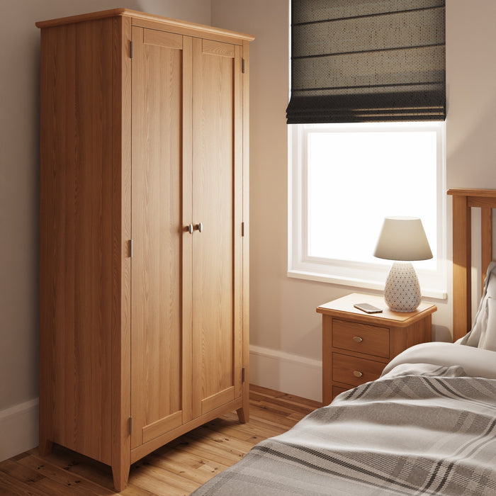 Gallery Oak 2 Door Full Hanging Wardrobe