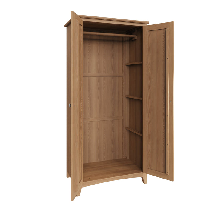 Gallery Oak 2 Door Full Hanging Wardrobe