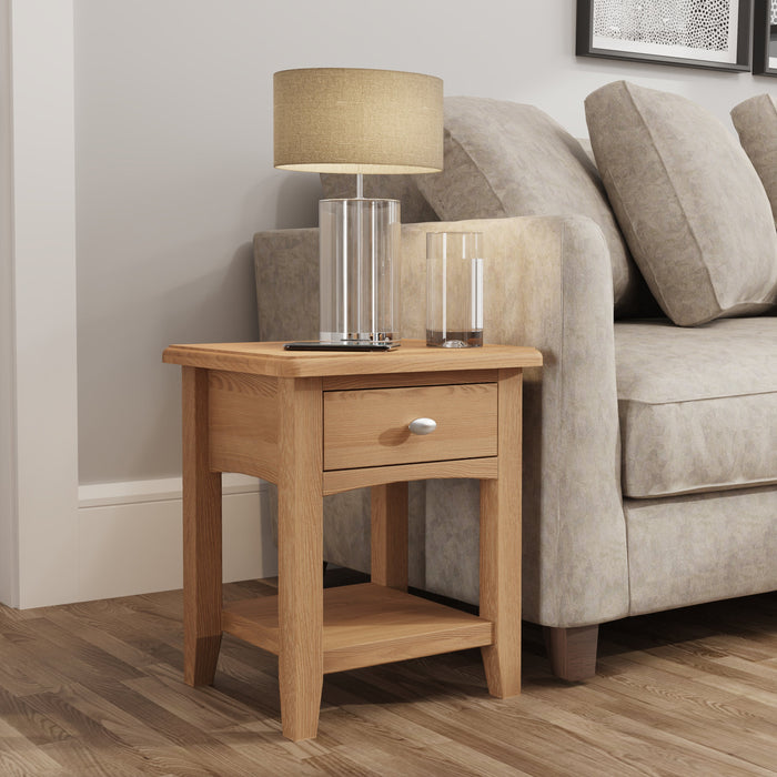 Gallery Oak 1 Drawer Lamp Table